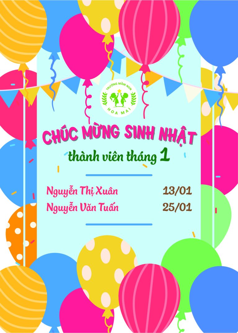 CHÚC MỪNG SINH NHẬT THÀNH VIÊN THÁNG 1