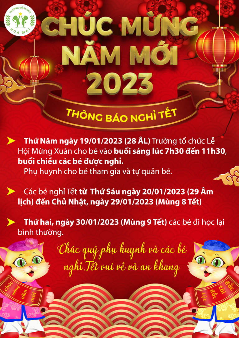 THÔNG BÁO NGHỈ TẾT 2023