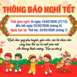 THÔNG BÁO NGHỈ TẾT